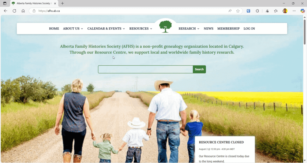 Alberta Family Histories Society Home Page