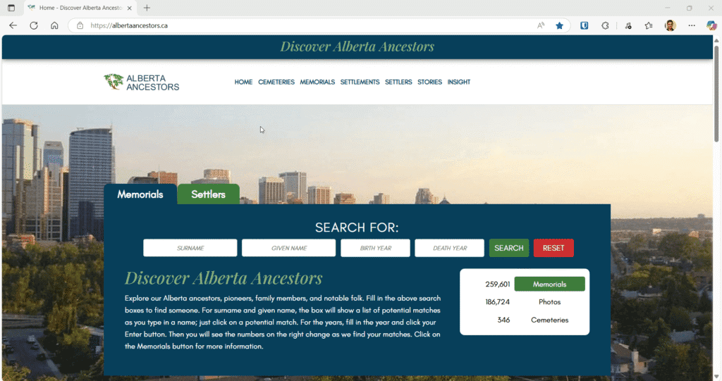 Alberta Ancestors Home Page
